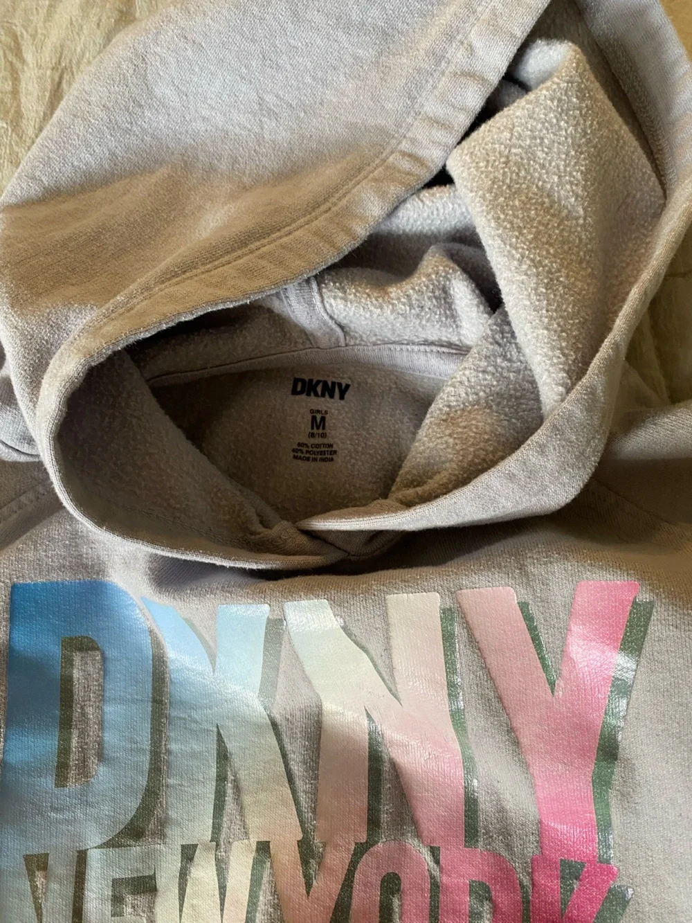 DKNY Light Lavender Crewneck Hoodie with Pastel Logo